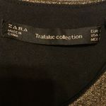 ZARA Trafalac Metallic Bronze/Gold Mini Dress 3/4 Sleeve Size Large Bodycon Photo 7