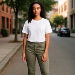 Torrid  Crop Bombshell Skinny‎ Jeans Super Soft Stretch Light Olive Size 10 Photo 1