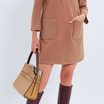 Tuckernuck Camel Emerson Coat Dress XXL Long Sleeve Mini Pockets $298 NWT Tan Photo 0