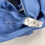 Wilo The Label Blue/White Athleisure Set Criss Cross Sports Bra Shorts Size M/L Blue Size L Photo 4