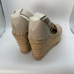 Marc Fisher LTD Women's Espadrille Platform Wedge Sandals Beige Leather Size 6.5 Photo 2