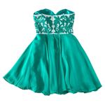 Sherri Hill Emerald green beaded flower, sweetheart, homecoming dress medium Photo 9
