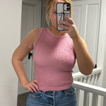 Pink Rose  Textured Tank Top Photo 0