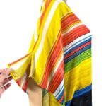 Apostrophe Womens Poncho Blouse Top Shirt Sheer Brightly Striped Pullover Medium Photo 5