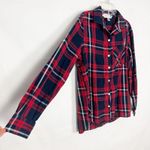 Old Navy Womens Plaid Flannel Red Shirt Size Medium The Classic Shirt Breathable Photo 4