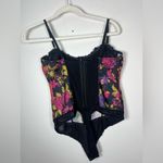 Free People Intimately Floral Lace Boho Cottagecore Corset Bodysuit Sz L Photo 2