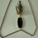 Kendra Scott Rayne Long Black and Gold Tassel Necklace Photo 3