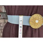 Gutos W germany elastic belt round filigree clasp goldtone blue 1980s Photo 2
