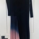 Dalia Collection Dalia MacPhee Black Pullover Midi Ribbed Sweater Dress Pleated Ombre Size 2X Photo 9