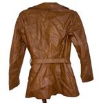 Molly Bracken Brown  size XS faux leather belted jacket Photo 1