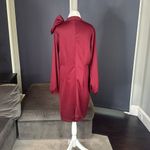 Women’s Burgundy Midi Dress Mock Neck Long Sleeves Bow Detail Size XXL Red Photo 3