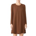 Amanda Uprichard Brown Wendy Dress Plus Size 1X Swing Long Sleeve Fall Corporate Photo 2