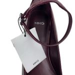 Mango  Faux Patent Leather Ankle Strap Flats Burgundy Size 38/ 7.5 Photo 10