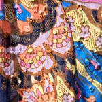 Sanctuary Multicolor Semi Sheer Paisley Sparkle Blouse Size X Small Puff Sleeves Photo 10