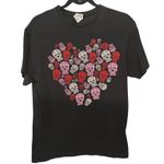Delta Sugar Skull Day Of The Dead Heart Shaped Graphics T-Shirt Sz M Photo 1