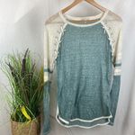 Fitz + Eddi  Blue & Ivory Long Sleeve Tee T Shirt L Photo 1