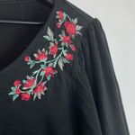 American Eagle AEO Soft & Sexy black long sleeve floral shirt Photo 1