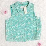 Buttons Open Back Cropped  Collar Crop Top Photo 0