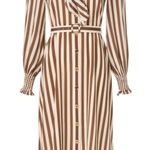 LK Bennett L.K. Bennett Emelia Shirt Dress in Brown/Cream, Size US 6 Photo 0
