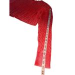 Aerie  Cotton Oversized Red Acid Wash Cropped Cable Knit Pullover Sweater Photo 6