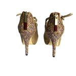 Enzo Angiolini  Suede Glitter Strappy Ankle Booties Heels Back Zip 4.5” Sz 8.5M Photo 3