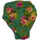 J.Crew New Green Floral Ruched High Waist Bikini Swim Bathing Suit Bottom XXS Photo 6