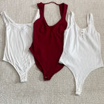 Double Zero Women's Bodysuit Trio - Red and White Photo 0