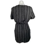 NA-KD Women's Black Fuzzy Textured Short Sleeve Mini Blouson Pencil Dress Sz 36 Photo 2