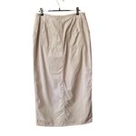 Vintage Fashion Bug Beige Denim Front Slit Maxi Skirt. Size 8 Tan Photo 1