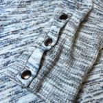 CJ Banks Oversized Hoodie Womens X Black Marled Tunic Top Casual Buttons Cozy Blue Size XL Photo 7