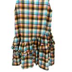 Saturday Club S plaid sleeveless dress ruffle bow pastel cotton casual concert Black Photo 3
