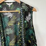 Terra & Sky Green Black Tropical Print Sheer Cover Up Size 1X Photo 1