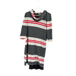 Three Dots Women's  Striped Cowl Neck Dress XL Beige Black Red Photo 1