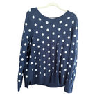 Old Navy Women's  Navy & White Polka Dot Crew Neck Sweater XL Photo 7
