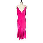 ASOS Hot Pink Satin Long Formal Dress Size 14 Photo 2