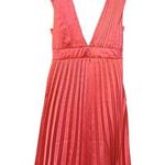 Sincerely Jules  Size Extra Small XS Pink Shiny Dress Deep V Cut NWOT Summer Photo 0