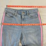 Women's 8P Modern Ankle Jean With Pink Side Stripe Light Wash Denim Blue Photo 4