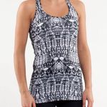 Lululemon White Black Glacier Lace Cool Racerback Tank Top Photo 0