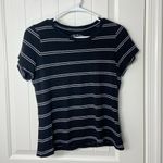 Aeropostale EUC Aero women’s 90s slim Kate tee black white‎ stripe short sleeve casual shirt Photo 0