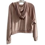 Victoria's Secret Women's Pink/Beige Ribbed Velour Hoodie Jacket Size M Photo 9