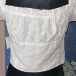 Bar III NWT Size 12 White Eyelet Crop Top Photo 6