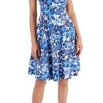 Tahari ASL Blue Floral Dress Spring New Size 12 Photo 2