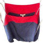 Joie  Silk Colorblock Cold Shoulder Top Blouse Navy Blue Red‎ XS Photo 6