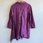 Soft Surroundings ‎ Santa Barbara Button Down Tunic Size M Asymmetrical Purple Photo 3