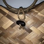 Handmade  Woven Palm Leaf Basket Purse Shoulder Bag Island Boho Tan Lined Photo 2