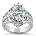 Sterling Silver SIZE 5 925 Reflection Marquise Cut Clear CZ Engagement Ring Photo 0