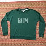 Rae Dunn  DARK GREEN HOLIDAY BELIEVE STRETCH LONG SLEEVE Photo 0