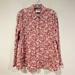Pilcro Anthropologie Sasha Smocked Boyfriend Blouse Women's XS Pink Boho Hippie Photo 4