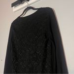 St. John  Sweater Black Lace Crochet Back High Low Size P Small Long Sleeve Photo 4
