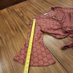 Emory park  Tie Front wrap crop bell sleeve blouse medium Photo 2